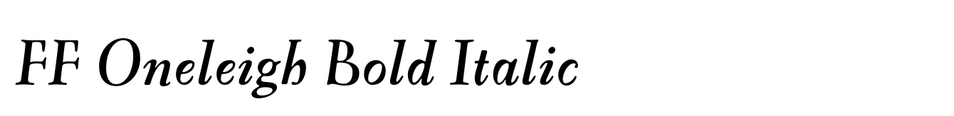 FF Oneleigh Bold Italic